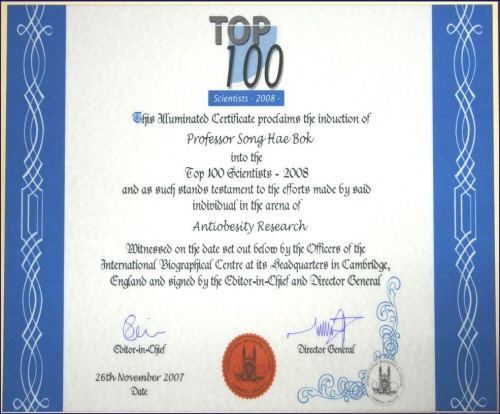 Top 100 scientist 2008